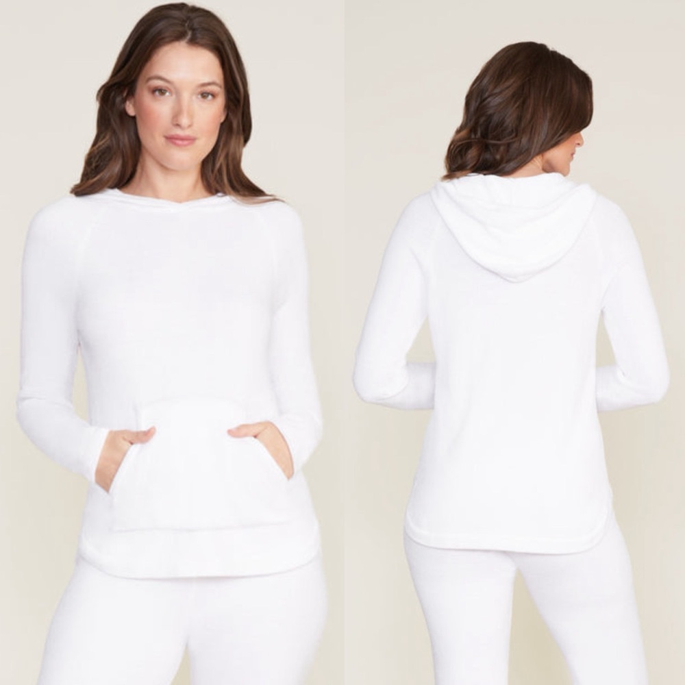 Barefoot Dreams CozyChic Ultra Lite Pullover Hoodie Sweater Sea Salt. G72